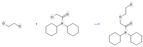 Acetamide,2-chloro-N,N-dicyclohexyl- can be used to produce N,N-dicyclohexyl-2-(2-hydroxy-ethoxy)-acetamide at the temperature of 90 °C